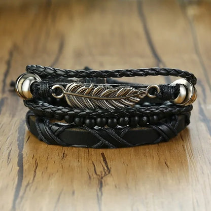 Braided Wrap Leather Bracelets