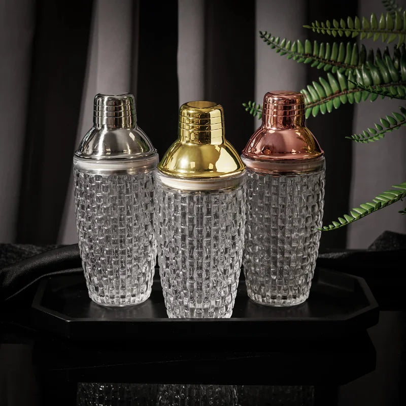 Elegant Glass Bar Shaker Set