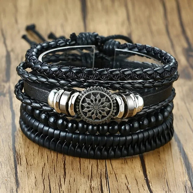 Braided Wrap Leather Bracelets