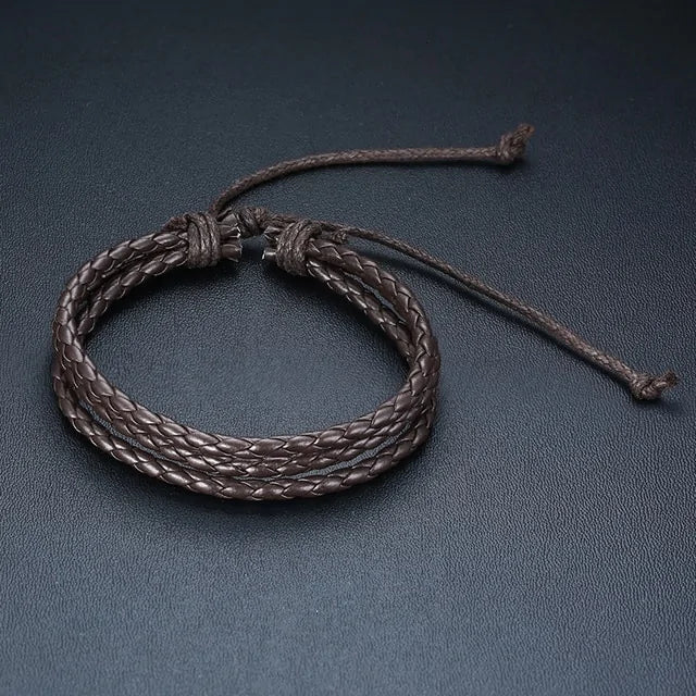 Braided Wrap Leather Bracelets