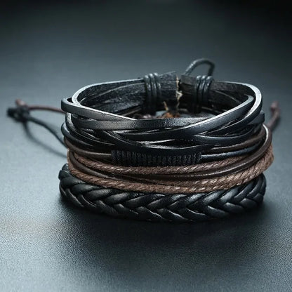 Braided Wrap Leather Bracelets